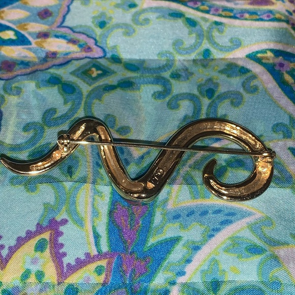 JJ Jonette Jewelry Gold Tone Swirl Brooch Pin - Picture 6 of 14